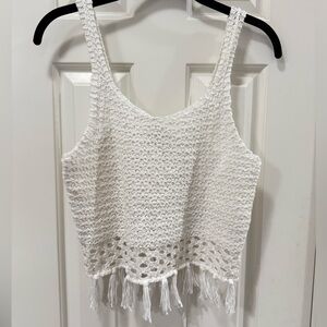Aerie knit white tank top